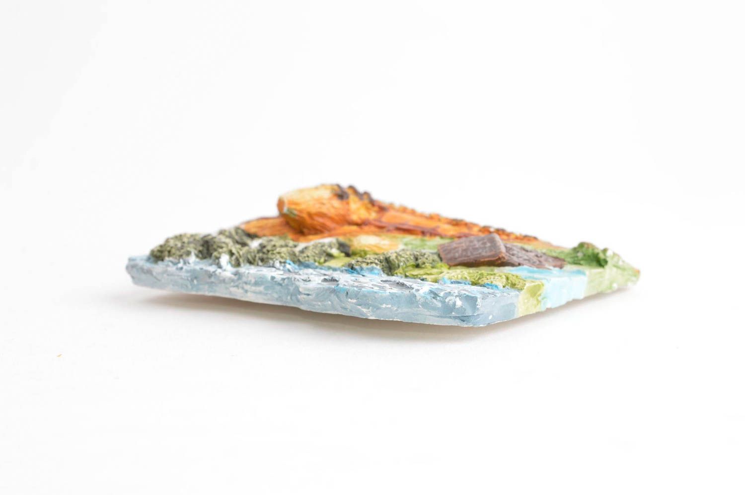 Magnet frigo fait main Aimant pour frigo en plâtre paysage Décoration cuisine photo 3