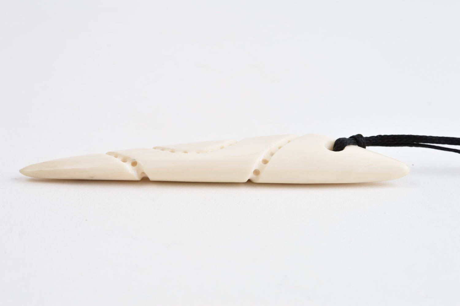 Pendentif os fait main Bijou os naturel Accessoire mode Cadeau homme croc photo 2