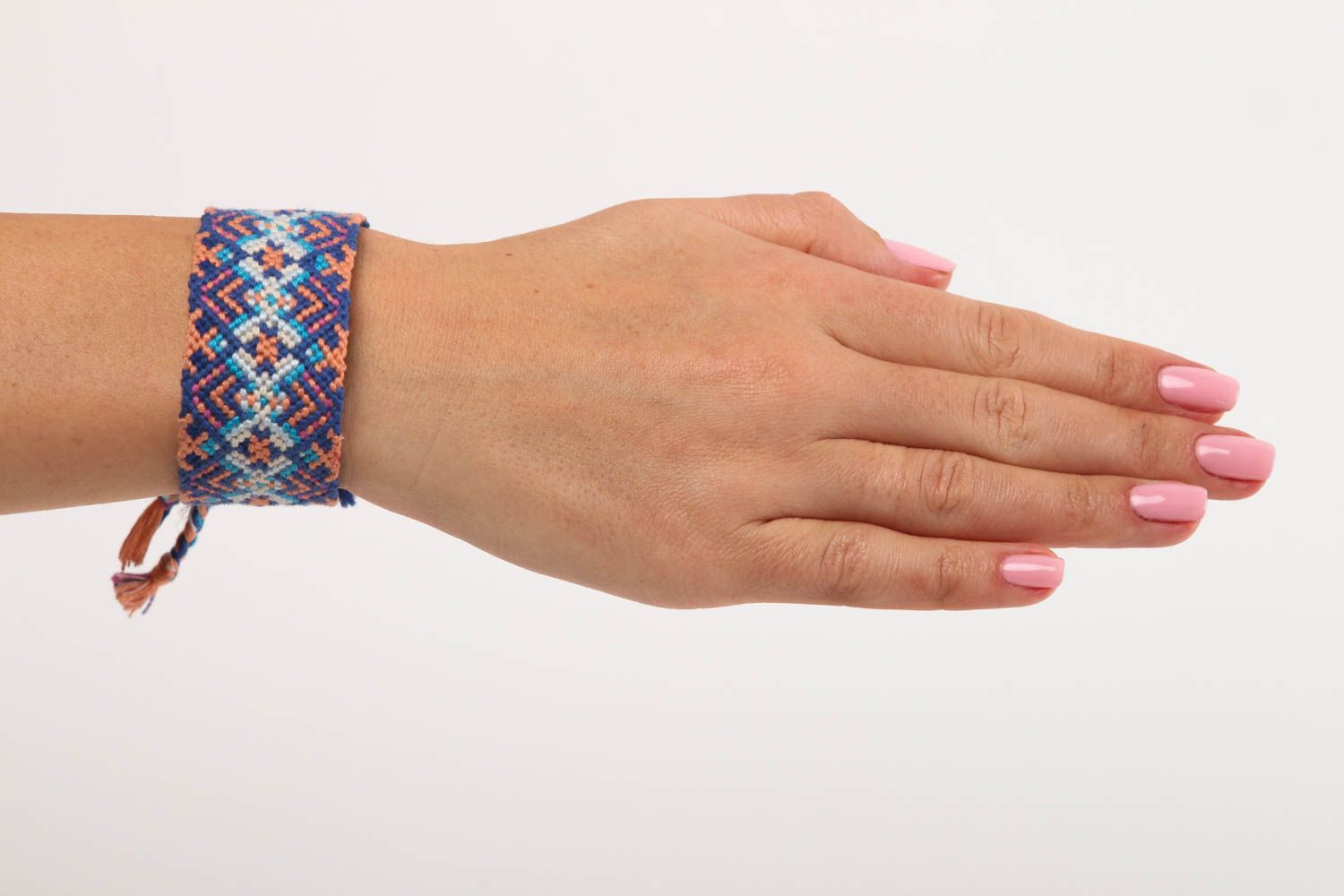 Homemade jewelry womens wrist bracelet embroidery floss woven bracelet photo 5