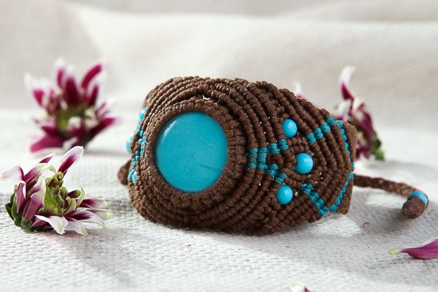 Stylish handmade woven cord bracelet beaded bracelet accessories for girls photo 1