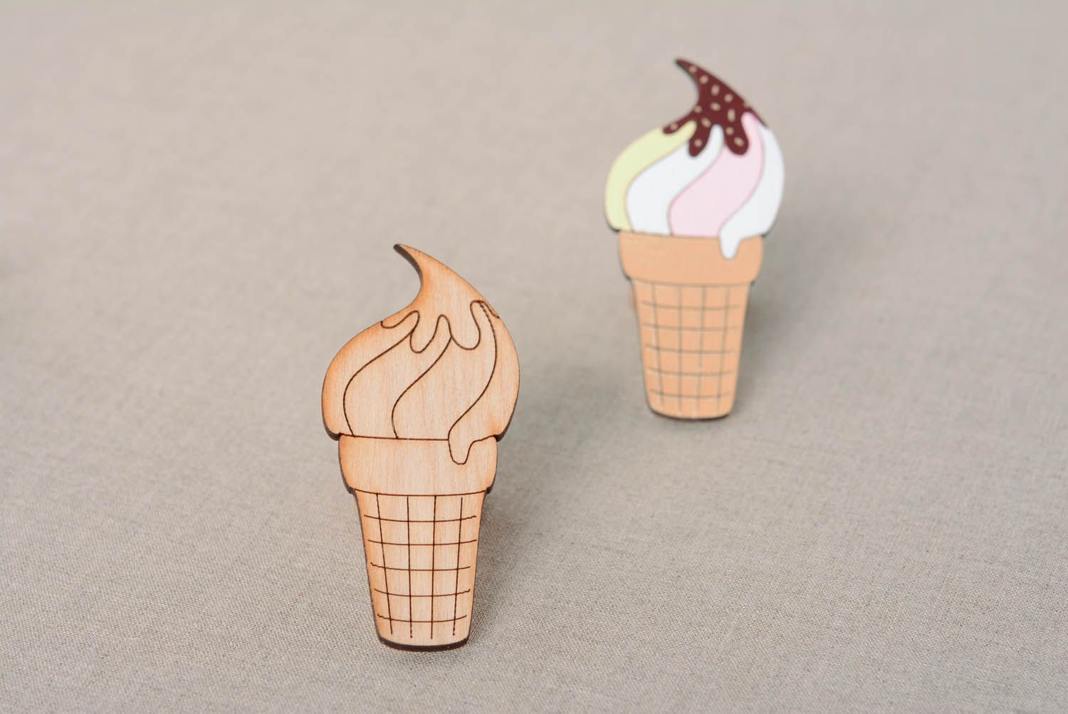 Craft blank for creative work with a magnet Ice Cream photo 3