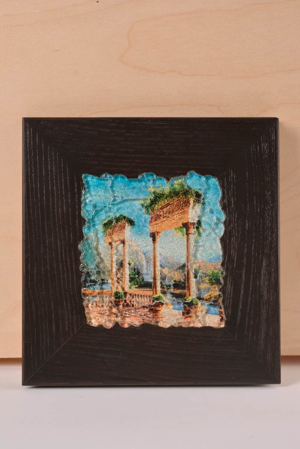 Cuadro decorativo hecho a mano adorno para casa cuadro de mosaico de vidrio foto 1
