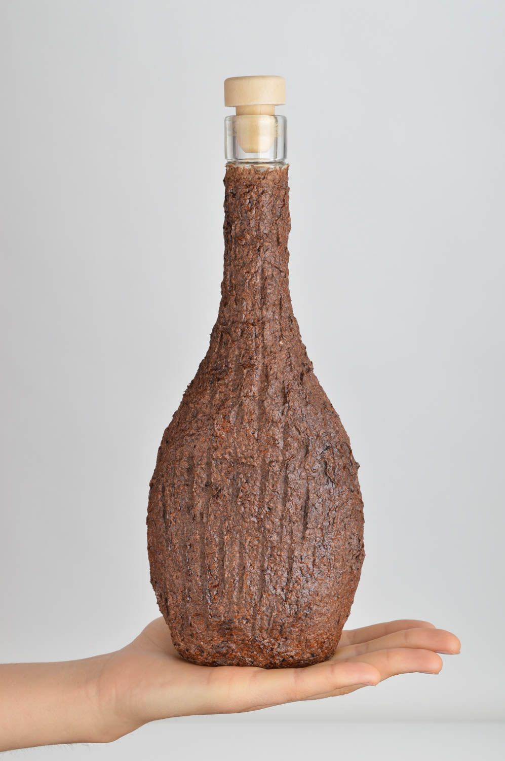 Glas Flasche handmade dekorative Flasche für Haus Deko Weinflasche 500 ml   foto 3