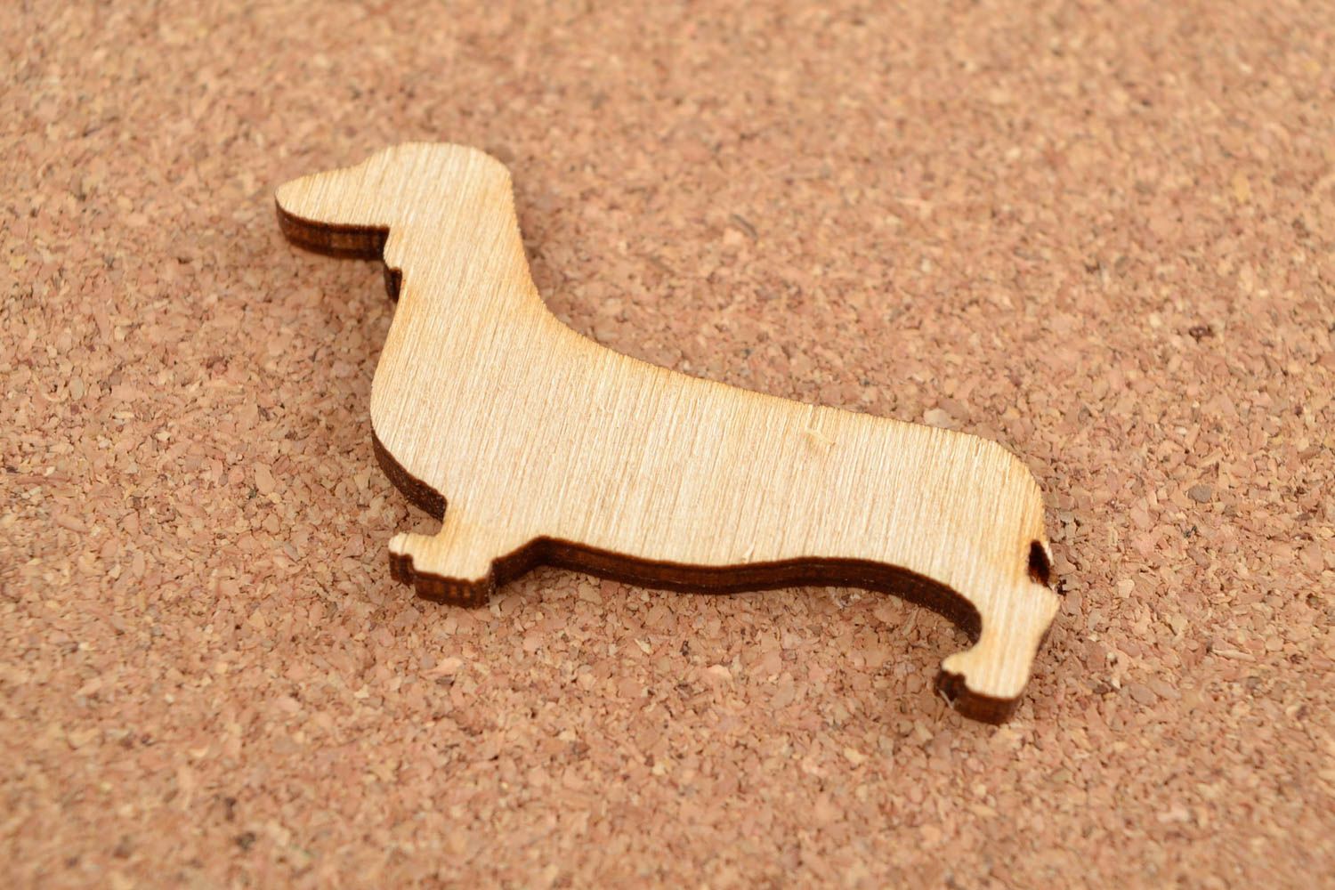Handgemachte Figur zum Bemalen kleiner Holz Rohling Miniatur Figur Dackel foto 1