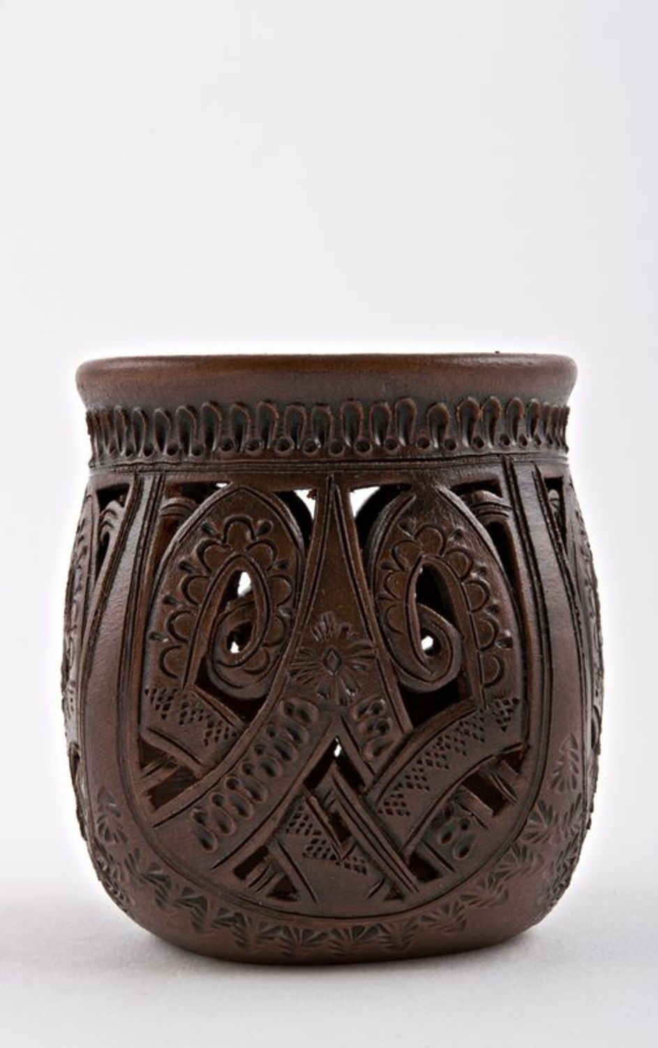 Vaso decorativo fatto a mano Vaso di argilla naturale Vaso portacandele
 foto 2
