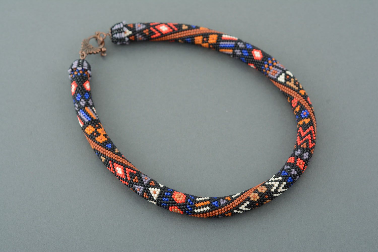 Beaded cord necklace Ethnic photo 4