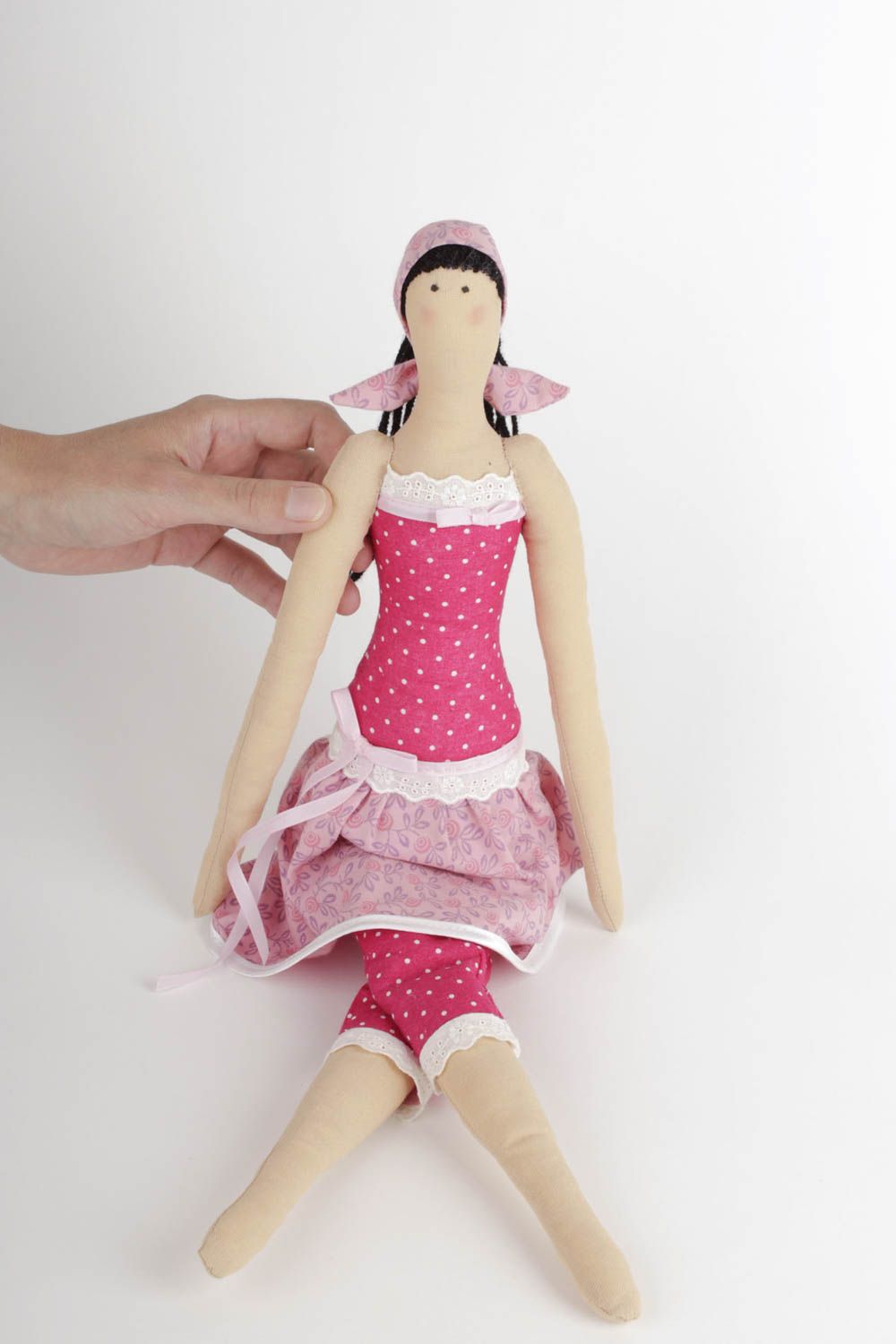 Handmade doll unusual doll for baby fabric doll gift ideas rag doll for girls photo 2