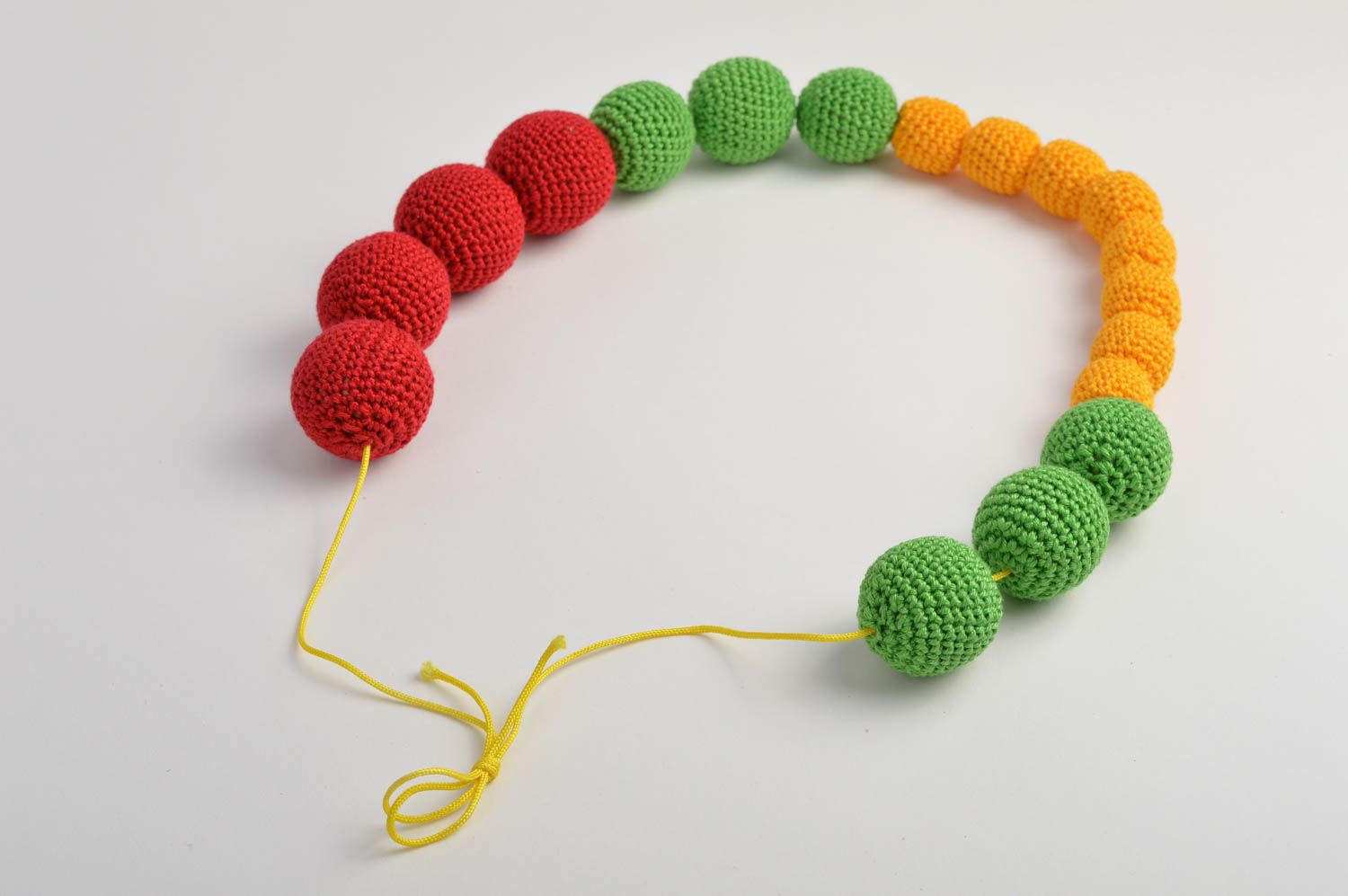 Bright crocheted necklace stylish necklace for young mothers unusual jewelry photo 5