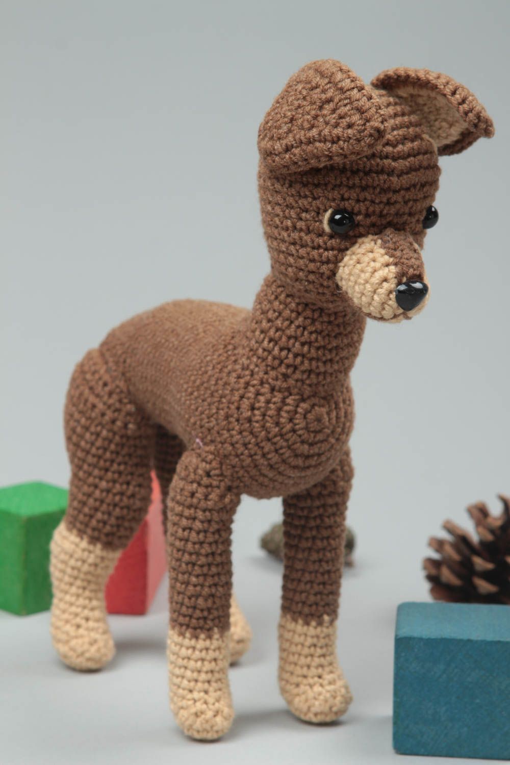 Handmade Hund Kuscheltier Plüsch Hund Spielsachen für Kinder weich gehäkelt  foto 1