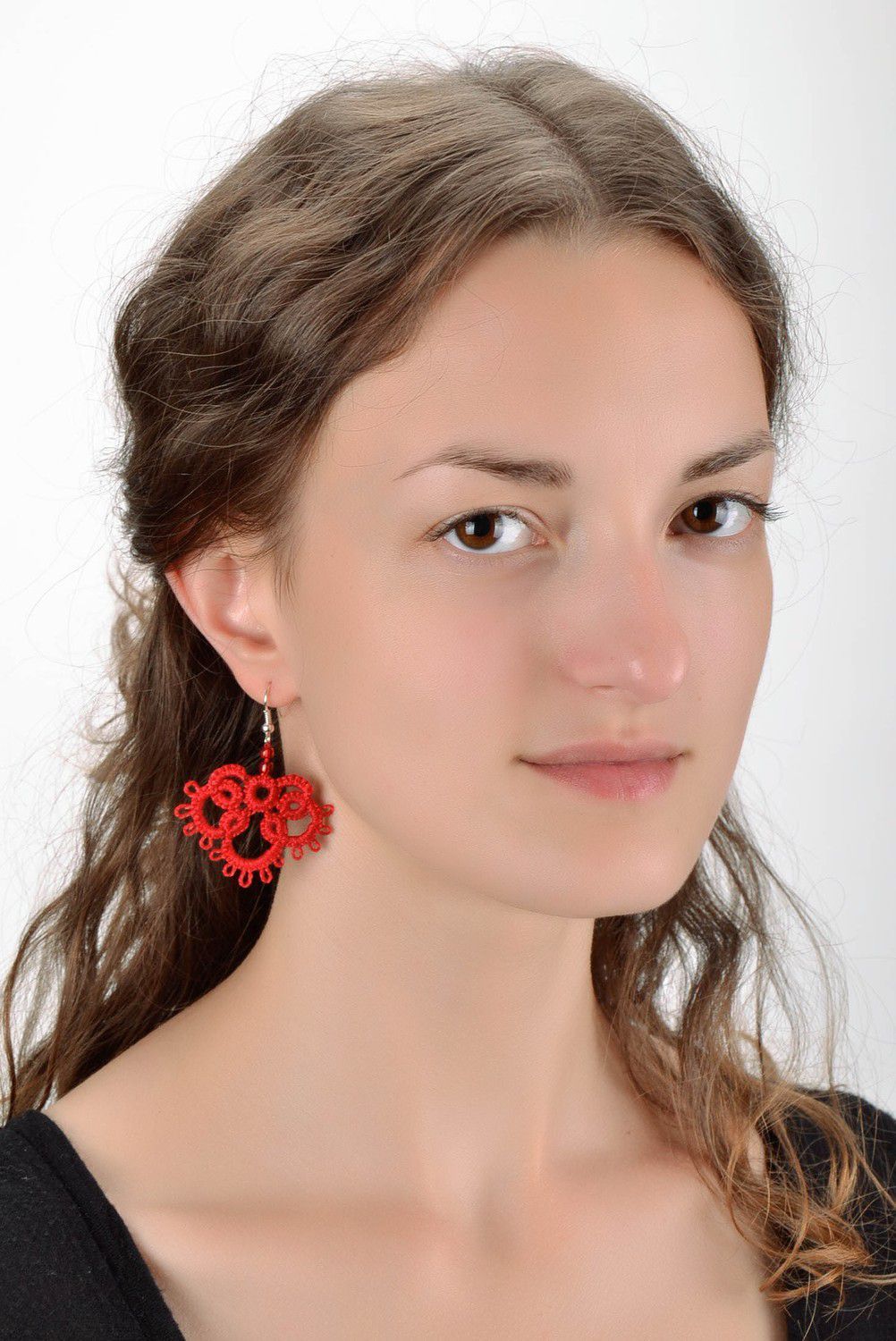 Handmade lace earrings photo 5
