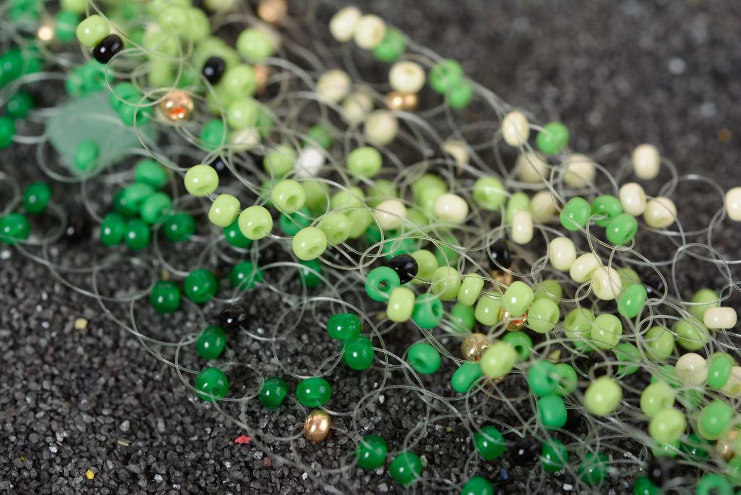 Bracelet perles rocaille Bijou fait main Accessoire femme vert bijouterie belle photo 3