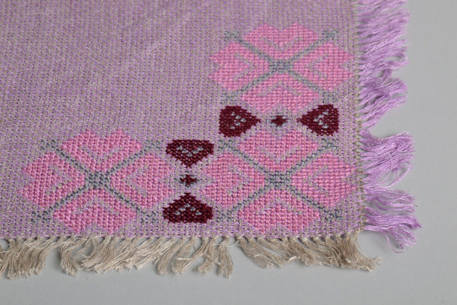 Embroidered linen napkin handmade designer napkin cute kitchen textile photo 3