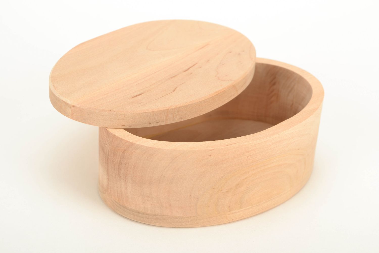 Wooden craft blank for oval jewelry box photo 3