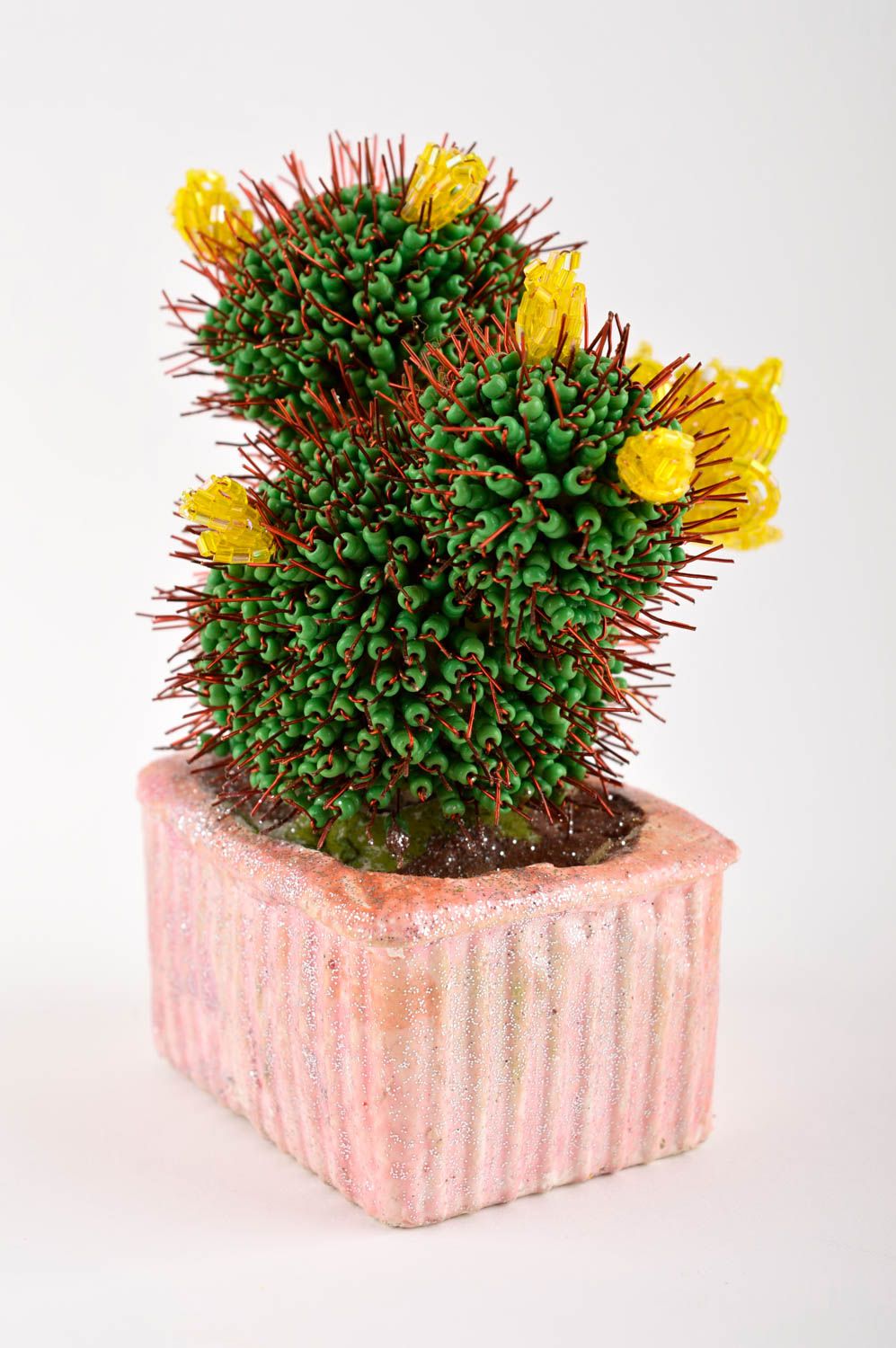Árbol artesanal de abalorios planta decorativa artificial arreglo de mesa foto 3
