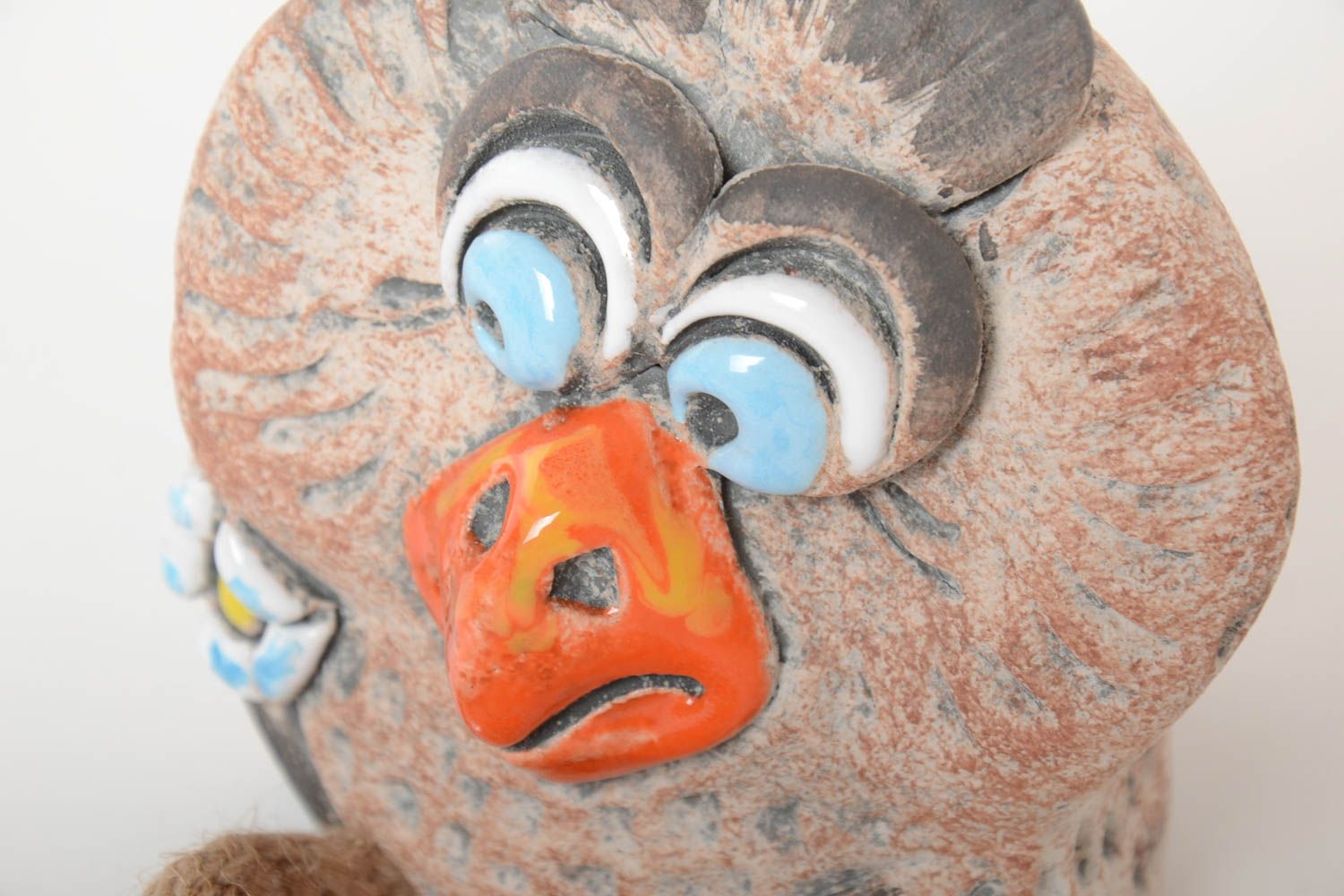 Handmade keramik Spardose Eule für Hasu Deko Geschenk für Kinder lustig bunt foto 3