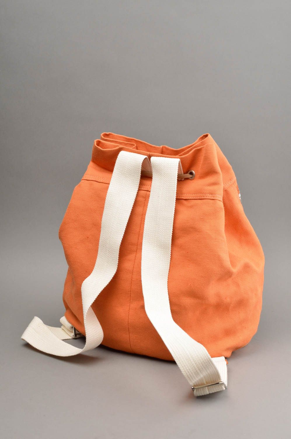 Sac à dos fait main Sac tendance Cadeau original orange avec imprimé Chats photo 3