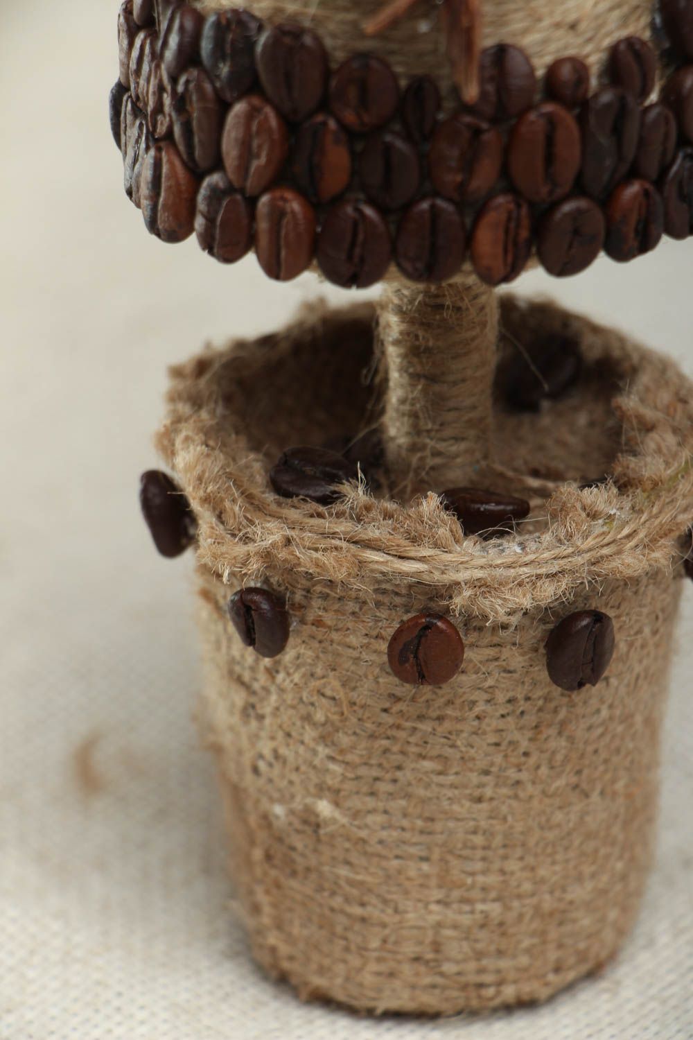 Homemade topiary with coffee grains photo 3