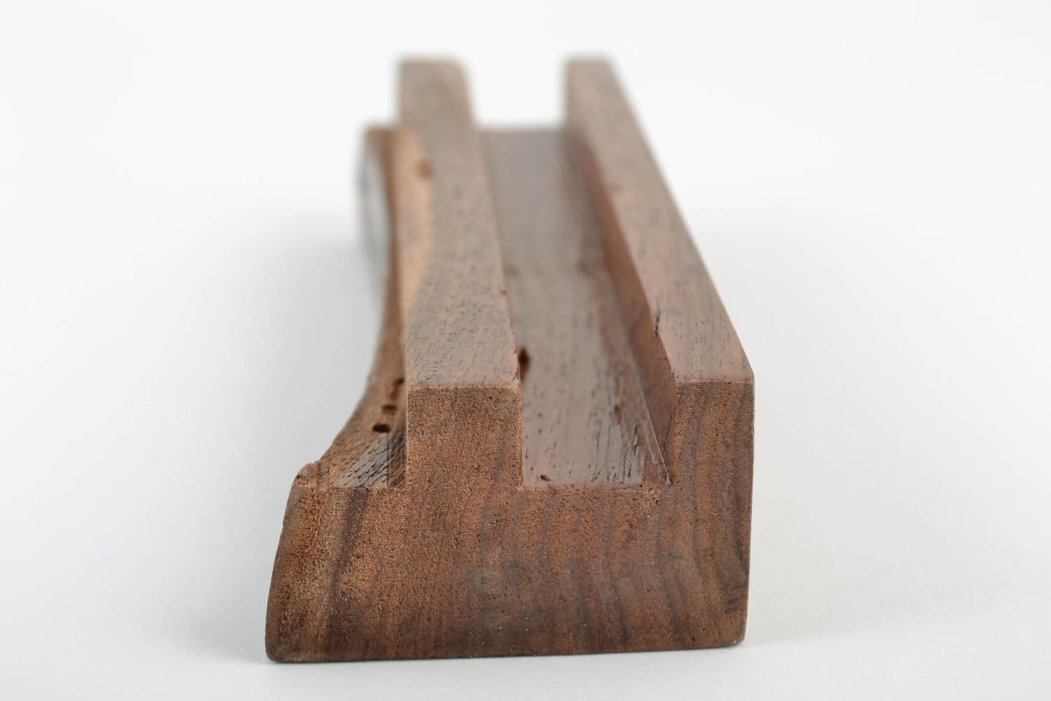 Support pour tablette en bois naturel brun foncé fait main pratique stylé photo 2