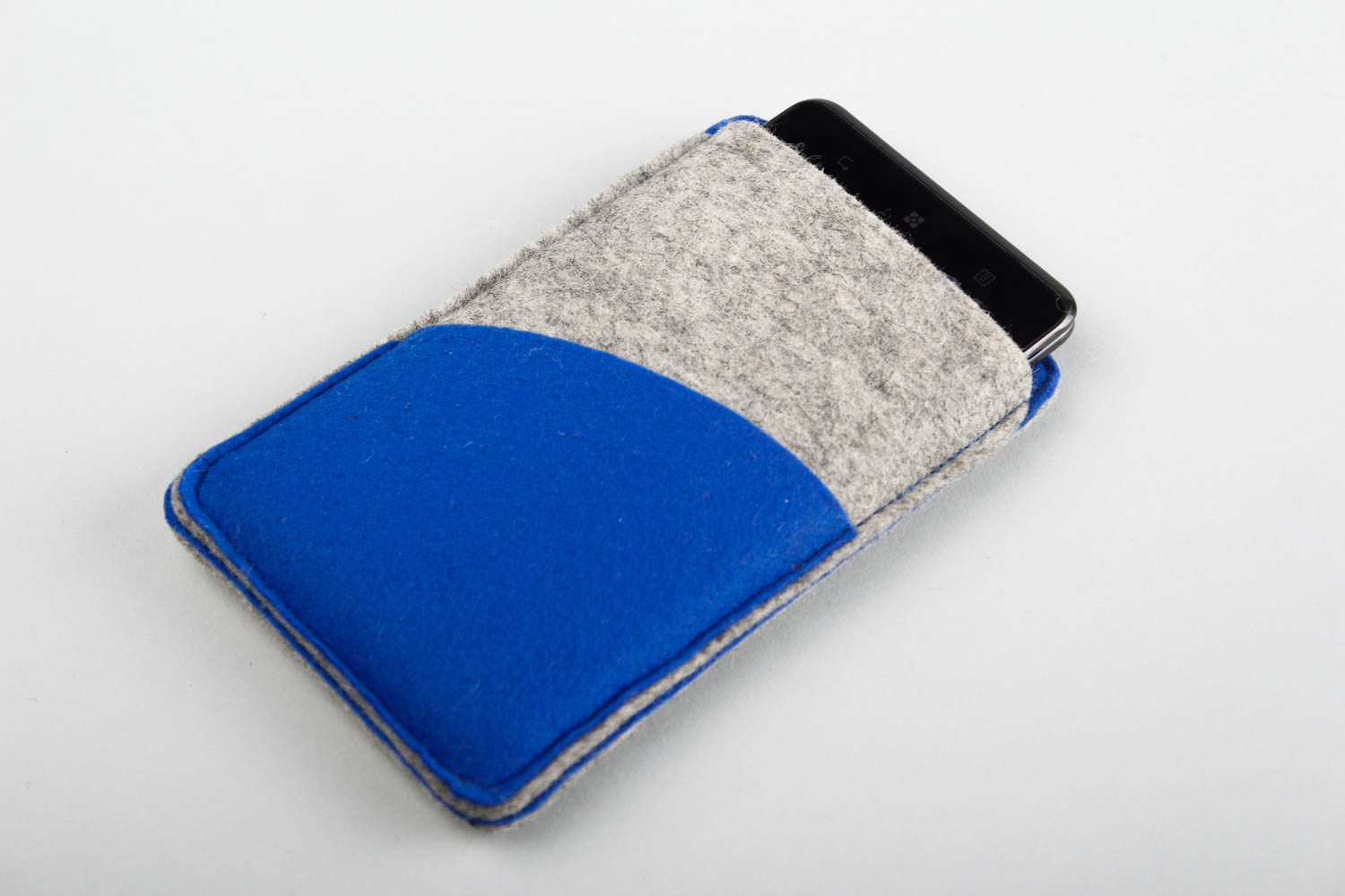 Handmade case for phone designer phone case felted case blue gadget case  photo 5