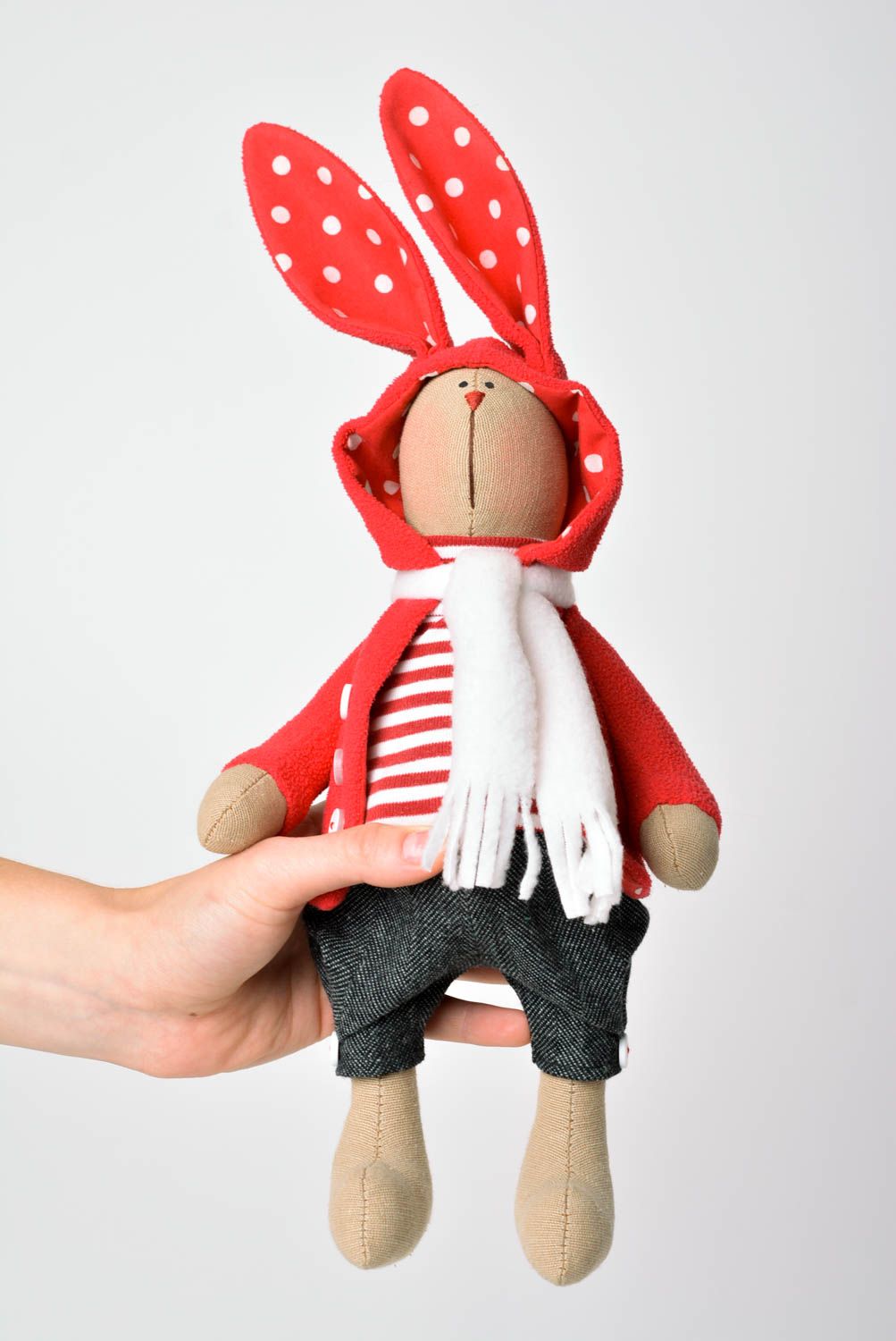 Juguete artesanal decoración para interior muñeco de peluche  conejo vestido foto 2