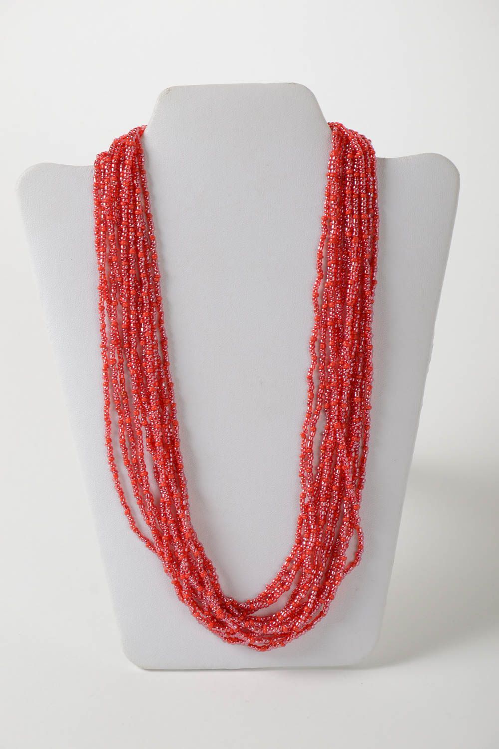 Handmade Mehrreihige Halskette Modeschmuck Collier Halskette für Frauen rot foto 2
