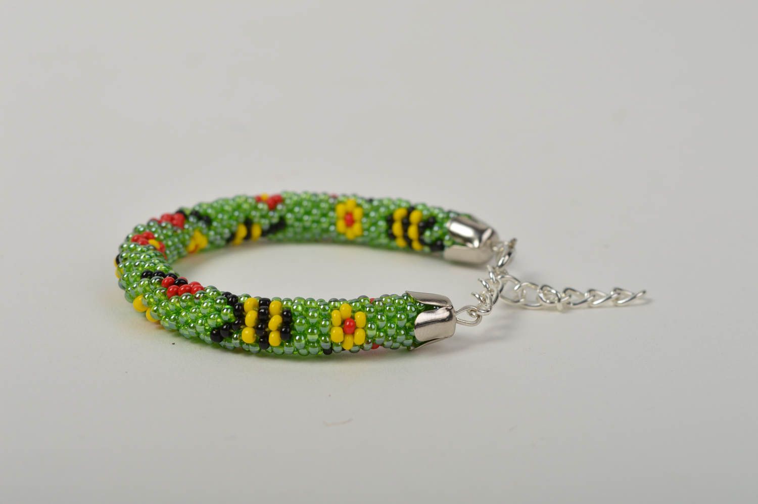 Handmade designer seed beaded cord bracelet unique bijoutery accessories for her photo 4