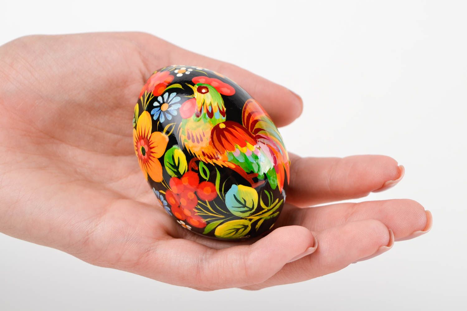 Пасхальное яйцо ручной работы подарок из дерева пасхальный декор с петушком фото 2