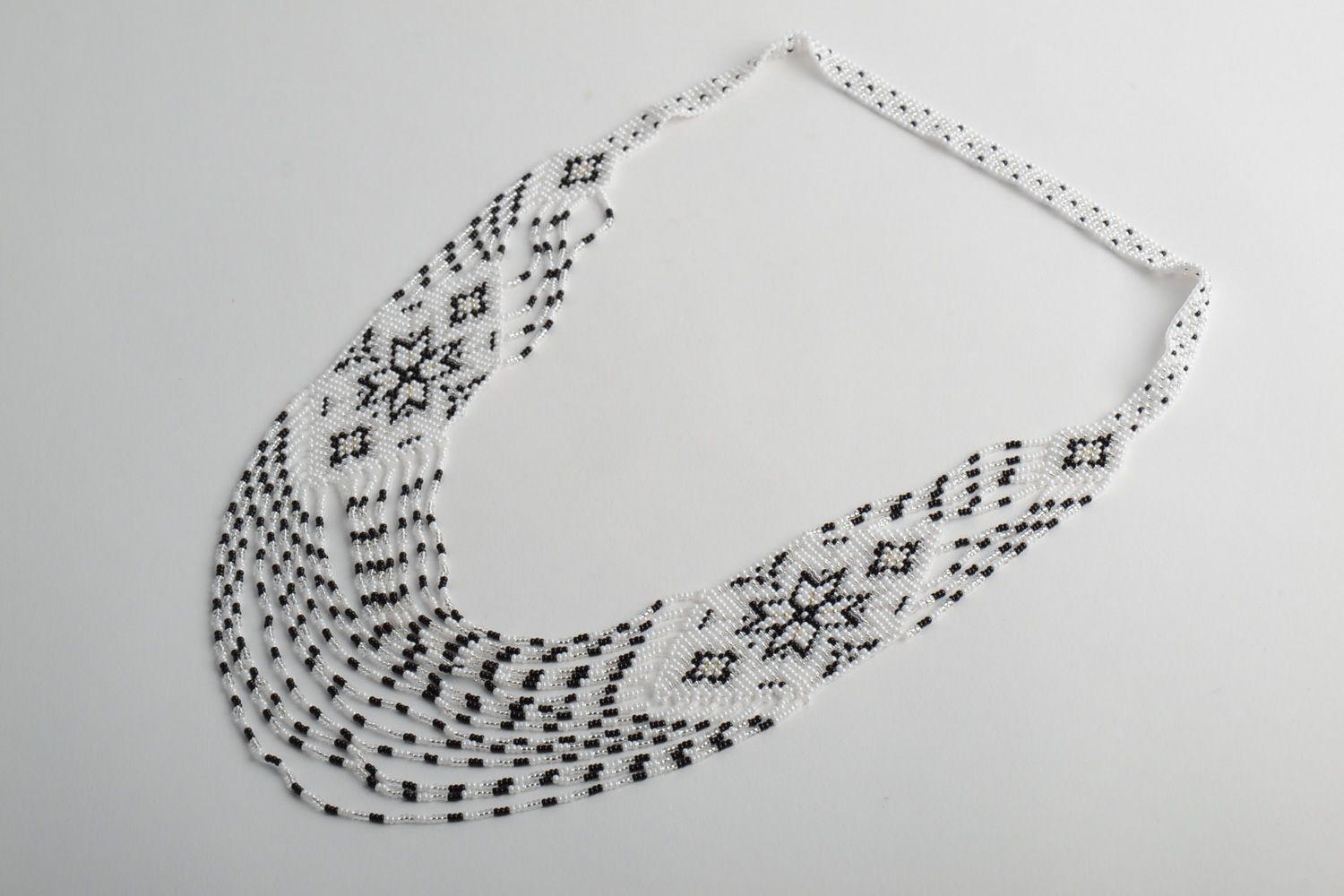 Large collier de perles de rocaille tchèques style ethnique fait à la main photo 2
