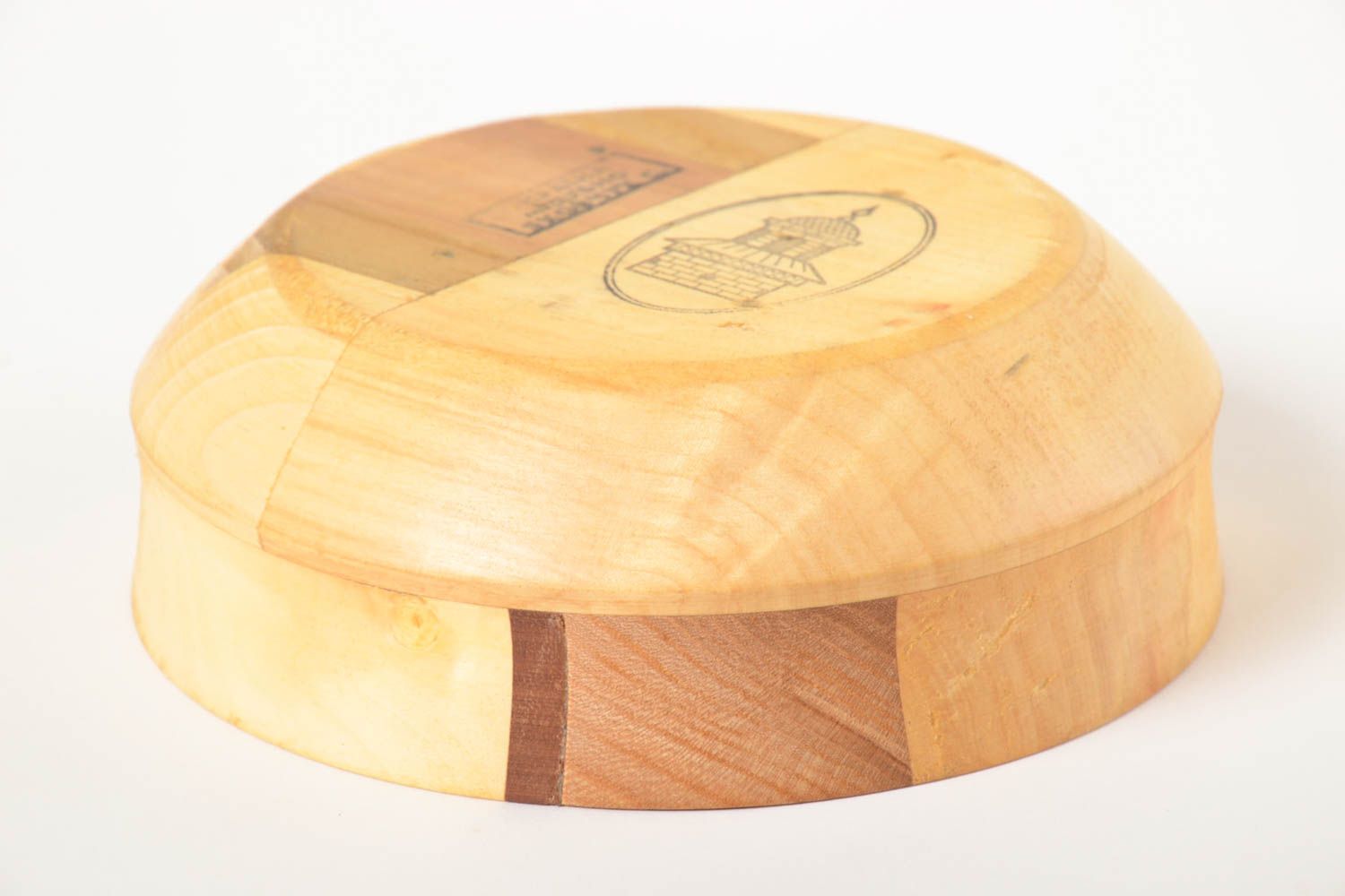Handmade Design Teller Geschirr aus Holz Holzteller rund Geschenk Idee tief hell foto 4