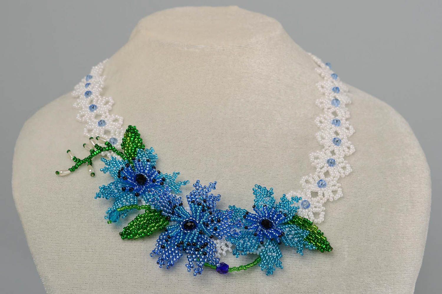 Stylish jewelry handmade seed bead necklace woven bijouterie fashion trends photo 2