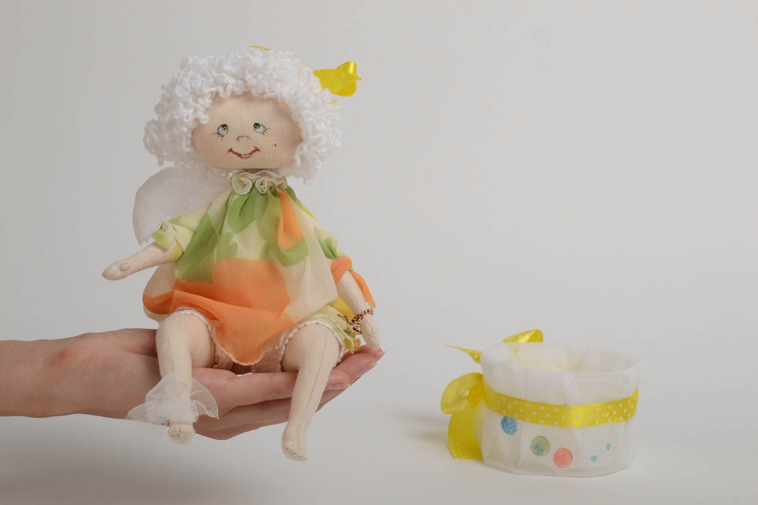 Poupée faite main originale en tissu naturel avec peinture jouet pour enfant photo 5