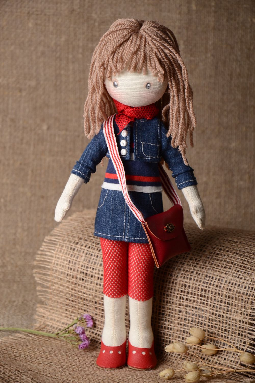 Кукла ручной работы кукла из ткани мягкая кукла расписная оригинальная фото 1