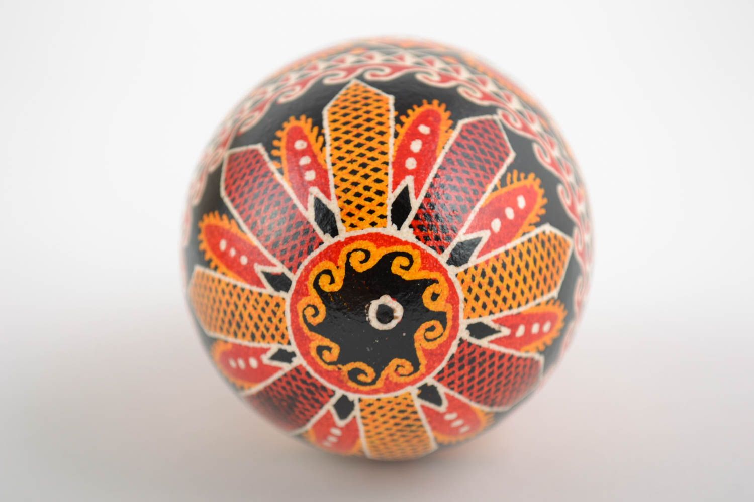 Handmade designer pysanka Easter decorative goose egg painted with acrylics photo 4