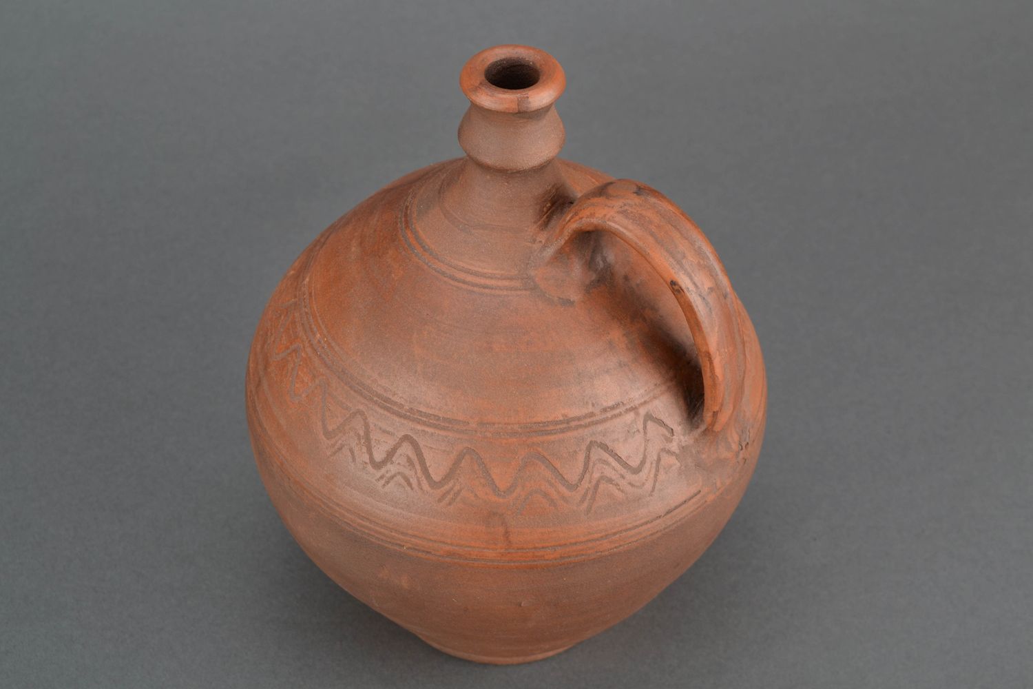 100 oz ceramic wine amphora carafe with handle in terracotta file 2,7 lb photo 4