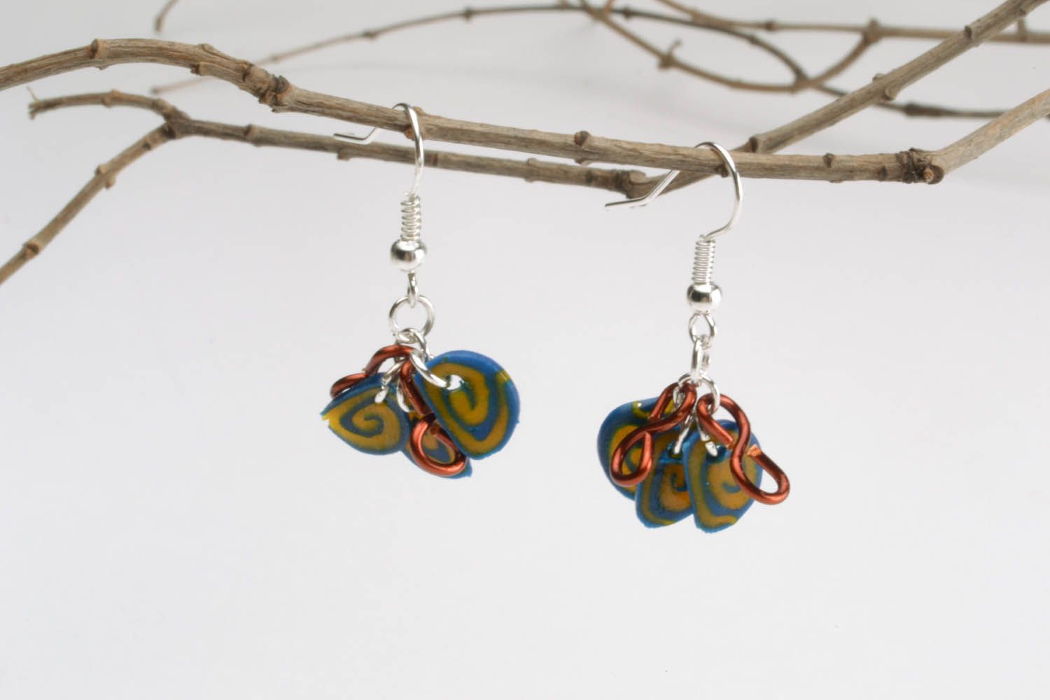 Polymer clay earrings Petals photo 1