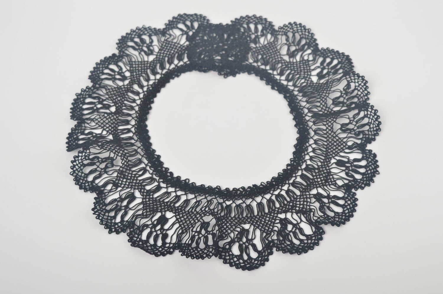 Damen Kragen handgefertigt Halsschmuck für Damen Collier Halskette in Schwarz foto 2