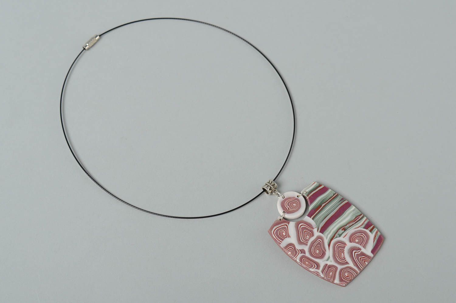 Handmade jewelry polymer clay jewelry designer pendant stylish pendant girl gift photo 2