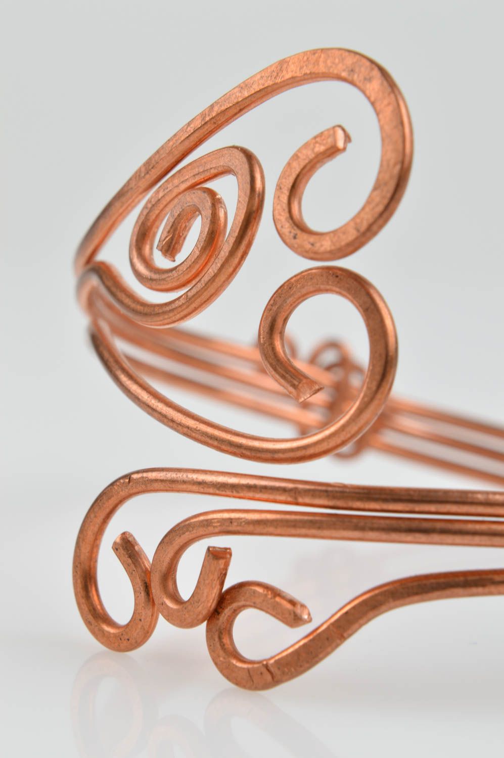 Pulsera de metal de cobre artesanal accesorio para mujer regalo original foto 5