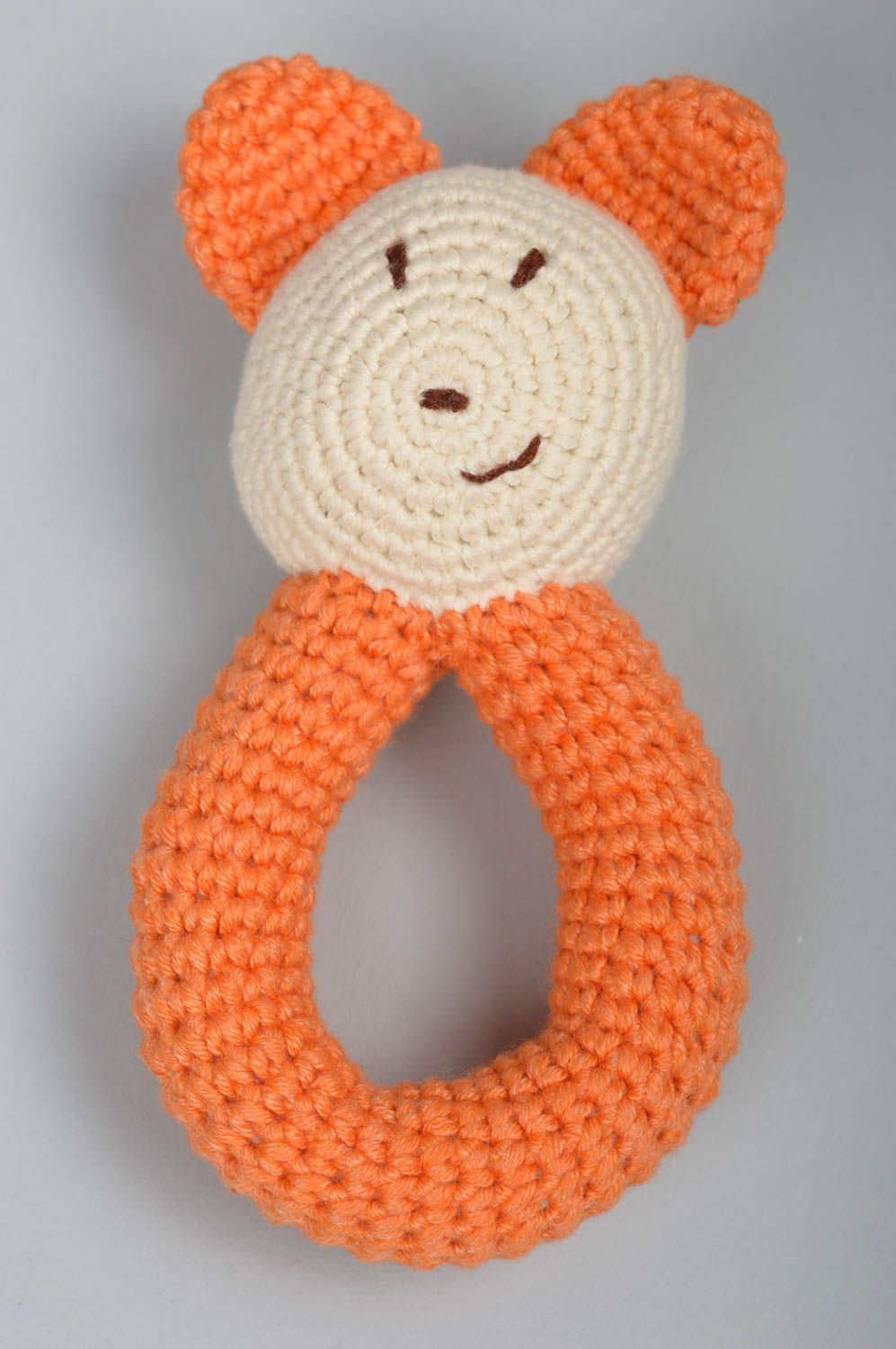 Doudou ours fait main Jouet pour bébé tricoté au crochet en coton Cadeau enfant photo 5