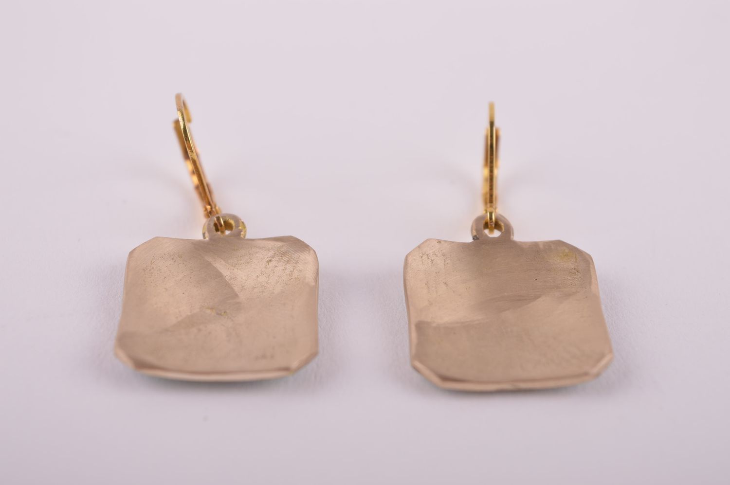 Stylish handmade brass earrings gemstone earrings metal jewelry designs photo 5