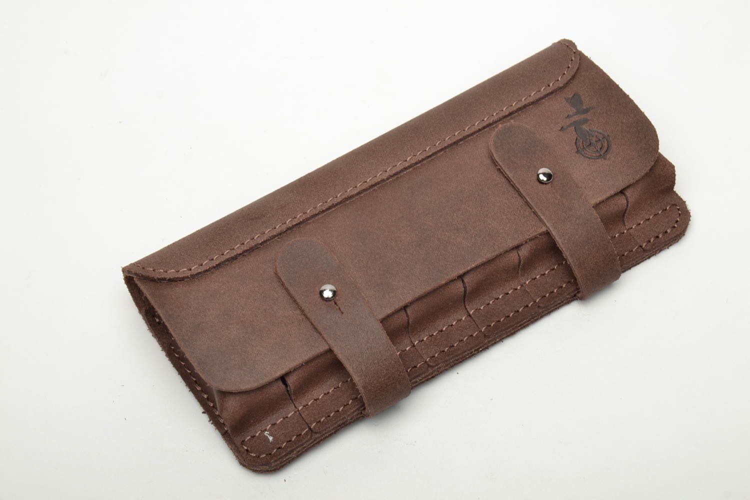 Brown genuine leather cartridge pouch photo 5