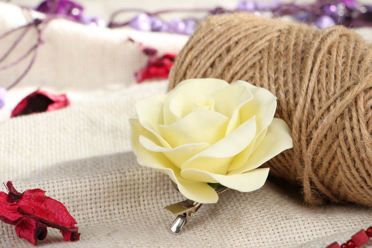 2in1 Accessory: brooch and hairpin Rose photo 4
