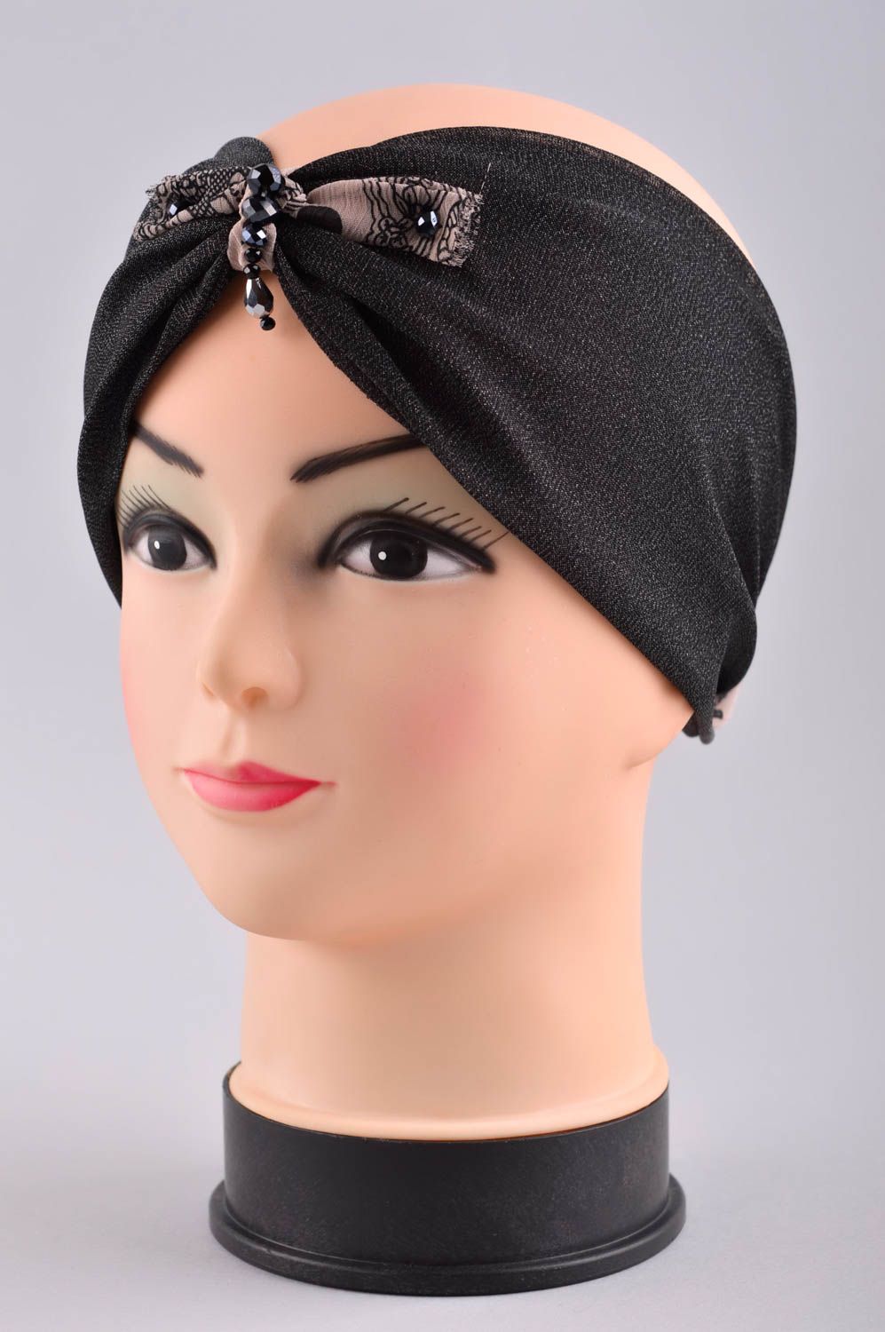 Bandeau Cache-oreilles fait main Turban pour femme avec noeud Vêtement femme photo 2