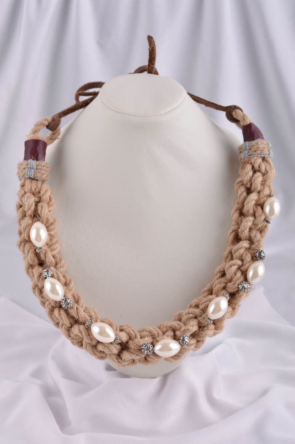 Handmade beaded necklace woven necklace in ethnic style designer jewelry photo 1