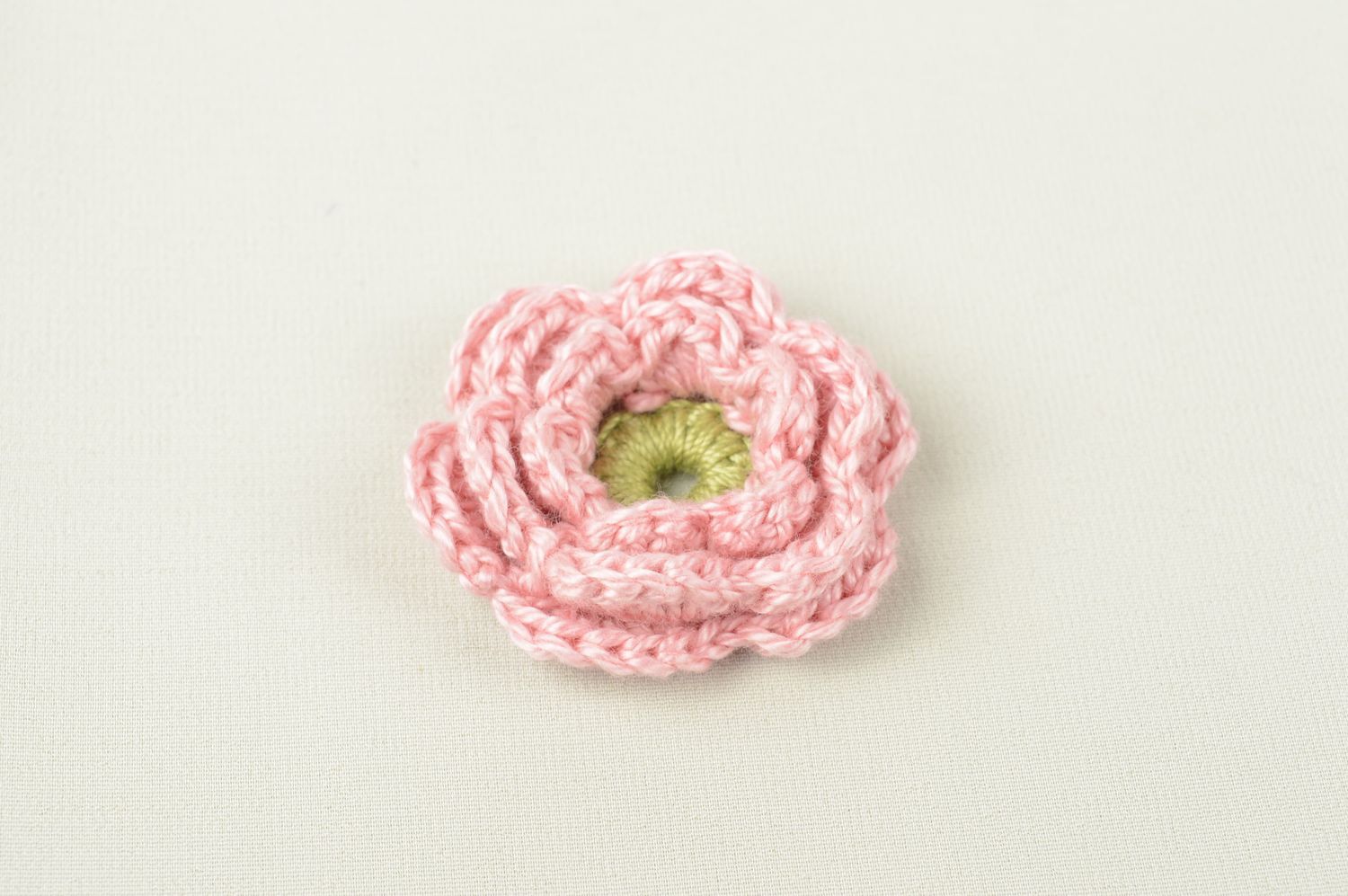 Fleur pour bijoux faite main Fourniture bijoux rose tricot Loisirs créatifs photo 1