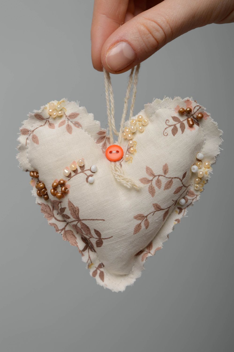 Suspension décorative Coeur avec perles de rocaille photo 3
