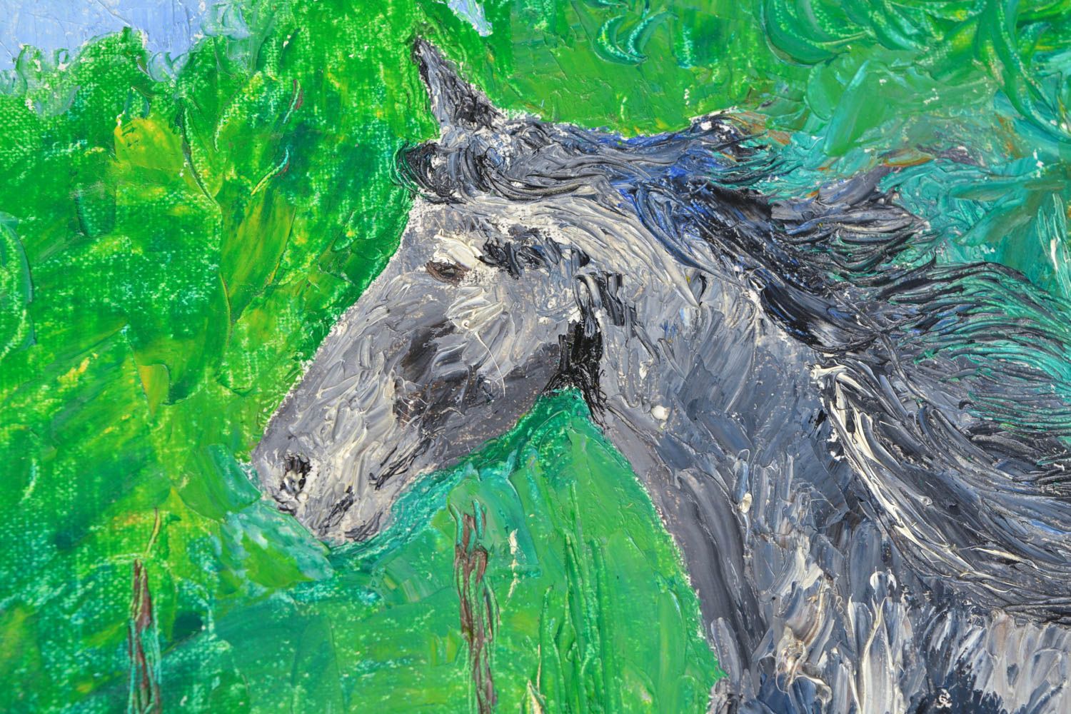 Картина маслом с изображением лошади фото 4