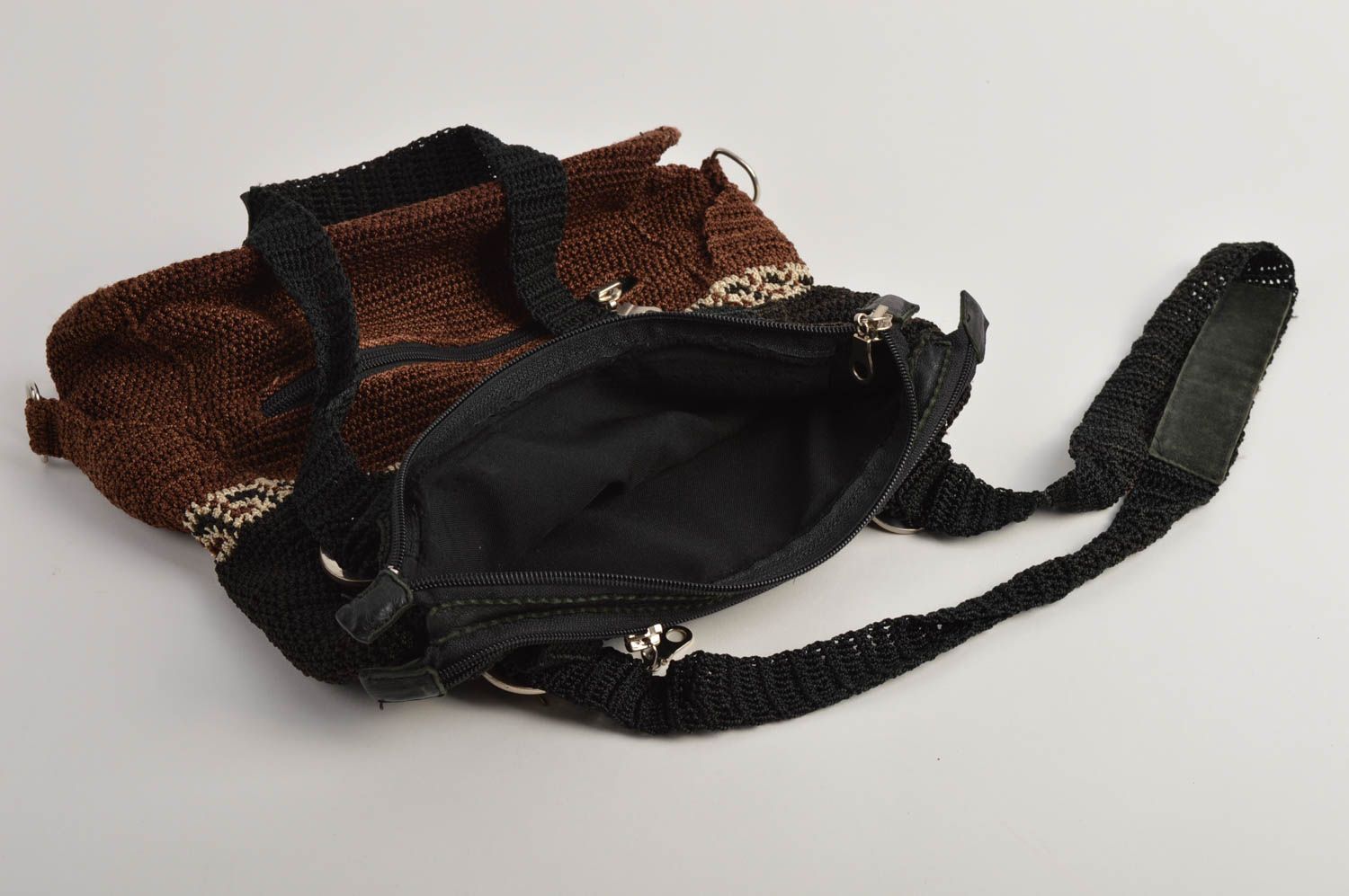 Handmade handbag beautiful crocheted bag stylish woman bag ladies purse  photo 4