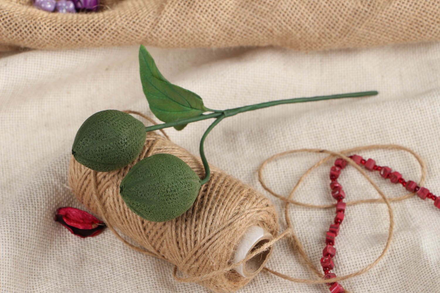Handmade Tonblume, Zweige von Limette foto 5