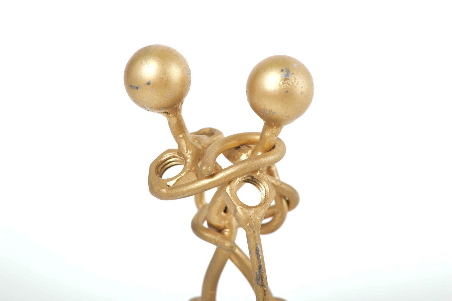 Figurine danse faite main Statuette design en métal couleur dorée Déco maison photo 5